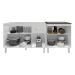 Armário Cozinha Gabinete Pia de 120 cm Aline e Balcão Fran para Cooktop 4 Bocas Branco 