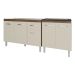 Armário Cozinha Gabinete Pia de 120 cm Aline e Balcão Fran para Cooktop 4 Bocas Savana Off White 