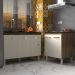Armário Cozinha Gabinete Pia de 120 cm Aline e Balcão Fran para Cooktop 4 Bocas Savana Off White 