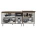 Armário Cozinha Gabinete Pia de 120 cm Aline e Balcão Fran para Cooktop 5 Bocas Savana Preto 
