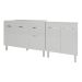 Armário Cozinha Gabinete Pia de 120 cm Aline e Balcão Jane para Forno Elétrico ou Microondas Branco 