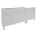 Armário Cozinha Gabinete Pia de 120 cm Aline e Balcão Jane para Forno Elétrico ou Microondas Branco 