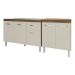 Armário Cozinha Gabinete Pia de 120 cm Aline e Balcão Jane para Forno Elétrico ou Microondas Savana Off White 