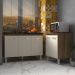 Armário Cozinha Gabinete Pia de 120 cm Aline e Balcão Jane para Forno Elétrico ou Microondas Savana Off White 