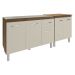 Armário Cozinha Gabinete Pia de 120 cm Aline e Balcão Jane para Forno Elétrico ou Microondas Savana Off White 