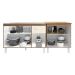 Armário Cozinha Gabinete Pia de 120 cm Aline e Balcão Jane para Forno Elétrico ou Microondas Savana Off White 