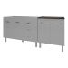Armário Cozinha Gabinete Pia de 120 cm Bruna e Balcão Fran para Cooktop 4 Bocas Branco 