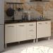 Armário Cozinha Gabinete Pia de 120 cm Bruna e Balcão Fran para Cooktop 4 Bocas Savana Off White 