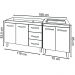 Armário Cozinha Gabinete Pia de 120 cm Bruna e Balcão Fran para Cooktop 4 Bocas Savana Off White 