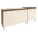 Armário Cozinha Gabinete Pia de 120 cm Bruna e Balcão Fran para Cooktop 5 Bocas Savana Off White 