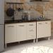 Armário Cozinha Gabinete Pia de 120 cm Bruna e Balcão Fran para Cooktop 5 Bocas Savana Off White 