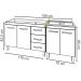 Armário Cozinha Gabinete Pia de 120 cm Bruna e Balcão Fran para Cooktop 5 Bocas Savana Off White 