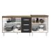 Armário Cozinha Gabinete Pia de 120 cm Bruna e Balcão Fran para Cooktop 5 Bocas Savana Preto 