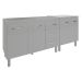 Armário Cozinha Gabinete Pia de 120 cm Bruna e Balcão Jane para Forno Elétrico ou Microondas Branco 