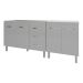 Armário Cozinha Gabinete Pia de 120 cm Bruna e Balcão Jane para Forno Elétrico ou Microondas Branco 