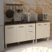 Armário Cozinha Gabinete Pia de 120 cm Bruna e Balcão Jane para Forno Elétrico ou Microondas Savana Off White 