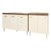 Armário Cozinha Gabinete Pia de 120 cm Bruna e Balcão Jane para Forno Elétrico ou Microondas Savana Off White 