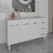 Armário Cozinha Gabinete de Pia 160 cm Estela Branco e Tampo Tampão 160 cm Mobília Decor Branco 