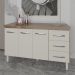 Armário Deise Cozinha Gabinete de Pia 150 cm Savana Off White e Tampo Tampão 150 cm Mobília Decor Savana 