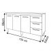 Armário Deise Cozinha Gabinete de Pia 150 cm Savana Off White e Tampo Tampão 150 cm Mobília Decor Savana 