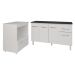 Armário Gabinete Camila 138 cm com Tampo Tampão e Balcão Amanda para Forno e Microondas Branco e Preto 