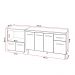 Armário Gabinete Camila 138 cm com Tampo Tampão e Balcão Amanda para Forno e Microondas Savana e Off White 