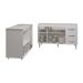 Balcão Armário Cozinha Carine Gabinete de Pia 140 cm e Balcão Lilian para Forno Elétrico e Microondas Branco 