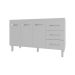 Balcão Armário Cozinha Gabinete Pia de 140 cm Carine com 3 Portas e 3 Gavetas Branco 