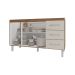 Balcão Armário Cozinha Gabinete Pia de 140 cm Carine com 3 Portas e 3 Gavetas Savana Off White 