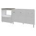 Balcão Armário Cozinha Gabinete de Pia 120 cm Bruna e Balcão para Fogão Cooktop 4 Bocas e Forno Evelyn Branco 