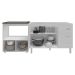 Balcão Armário Cozinha Gabinete de Pia 120 cm Bruna e Balcão para Fogão Cooktop 4 Bocas e Forno Evelyn Branco 