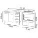 Balcão Armário Cozinha Gabinete de Pia 120 cm Bruna e Balcão para Fogão Cooktop 4 Bocas e Forno Evelyn Branco 
