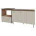 Balcão Armário Cozinha Gabinete de Pia 120 cm Bruna e Balcão para Fogão Cooktop 4 Bocas e Forno Evelyn Savana Off White 