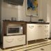 Balcão Armário Cozinha Gabinete de Pia 120 cm Bruna e Balcão para Fogão Cooktop 5 Bocas e Forno Evelyn Savana Off White 