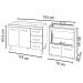 Balcão Armário Cozinha Gabinete de Pia 120 cm Bruna e Balcão para Fogão Cooktop 5 Bocas e Forno Evelyn Savana Off White 