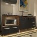 Balcão Armário Cozinha Gabinete de Pia 120 cm Bruna e Balcão para Fogão Cooktop 5 Bocas e Forno Evelyn Savana Preto 