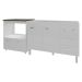 Balcão Armário Cozinha Gabinete de Pia 120 cm Bruna e Balcão para Fogão Cooktop 5 e Forno Bocas Evelyn Branco 