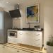 Balcão Armário Cozinha Gabinete de Pia 120 cm Bruna e Balcão para Fogão Cooktop 5 e Forno Bocas Evelyn Branco 