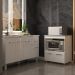 Balcão Armário Cozinha Gabinete de Pia 140 cm Camila e Balcão Amanda Para Microondas e Forno Elétrico Branco 