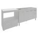 Balcão Armário Cozinha Gabinete de Pia 140 cm Camila e Balcão Amanda Para Microondas e Forno Elétrico Branco 