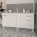 Balcão Armário Cozinha Gabinete para Pia 148 cm 3 Gavetas e 3 Portas Deise Branco 