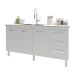 Balcão Armário Cozinha Gabinete para Pia 148 cm 3 Gavetas e 3 Portas Deise Branco 