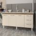 Balcão Armário Cozinha Gabinete para Pia 148 cm 3 Gavetas e 3 Portas Deise Savana Off White 