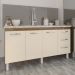 Balcão Armário Cozinha Gabinete para Pia 148 cm 3 Gavetas e 3 Portas Deise Savana Off White 