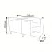 Balcão Armário Cozinha Gabinete para Pia 148 cm 3 Gavetas e 3 Portas Deise Savana Off White 