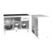 Balcão Armário Gabinete Aline 118 cm Branco com Tampo Preto e Balcão Amanda para Forno e Microondas Branco 