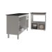 Balcão Armário Gabinete Aline 118 cm Branco com Tampo Preto e Balcão Evelyn para Cooktop 4 Bocas Branco 