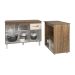 Balcão Armário Gabinete Aline 118 cm Savana Off White com Tampo Savana e Balcão Amanda Forno Microondas Savana Off White 