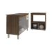 Balcão Armário Gabinete Aline 118 cm Savana Off White com Tampo Savana e Balcão Amanda Forno Microondas Savana Off White 
