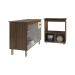 Balcão Armário Gabinete Aline 118 cm Savana Off White com Tampo Savana e Balcão Evelyn Cooktop 4 Bocas Savana Off White 